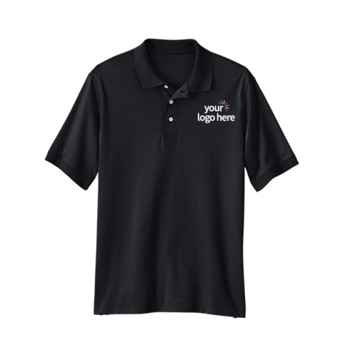 Short Sleeve Cotton Polo T-Shirt Black